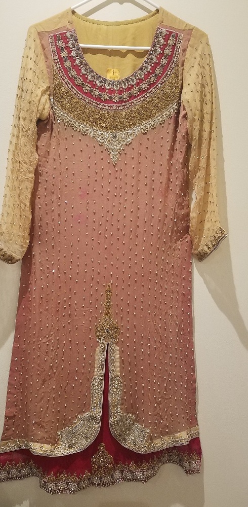 3 piece embroide double shirt suit